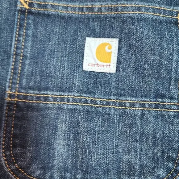 CARHARTT EUC MENS SIZE 42 x 30 DENIM CARGO CARPENTER JEANS - Picture 9 of 11
